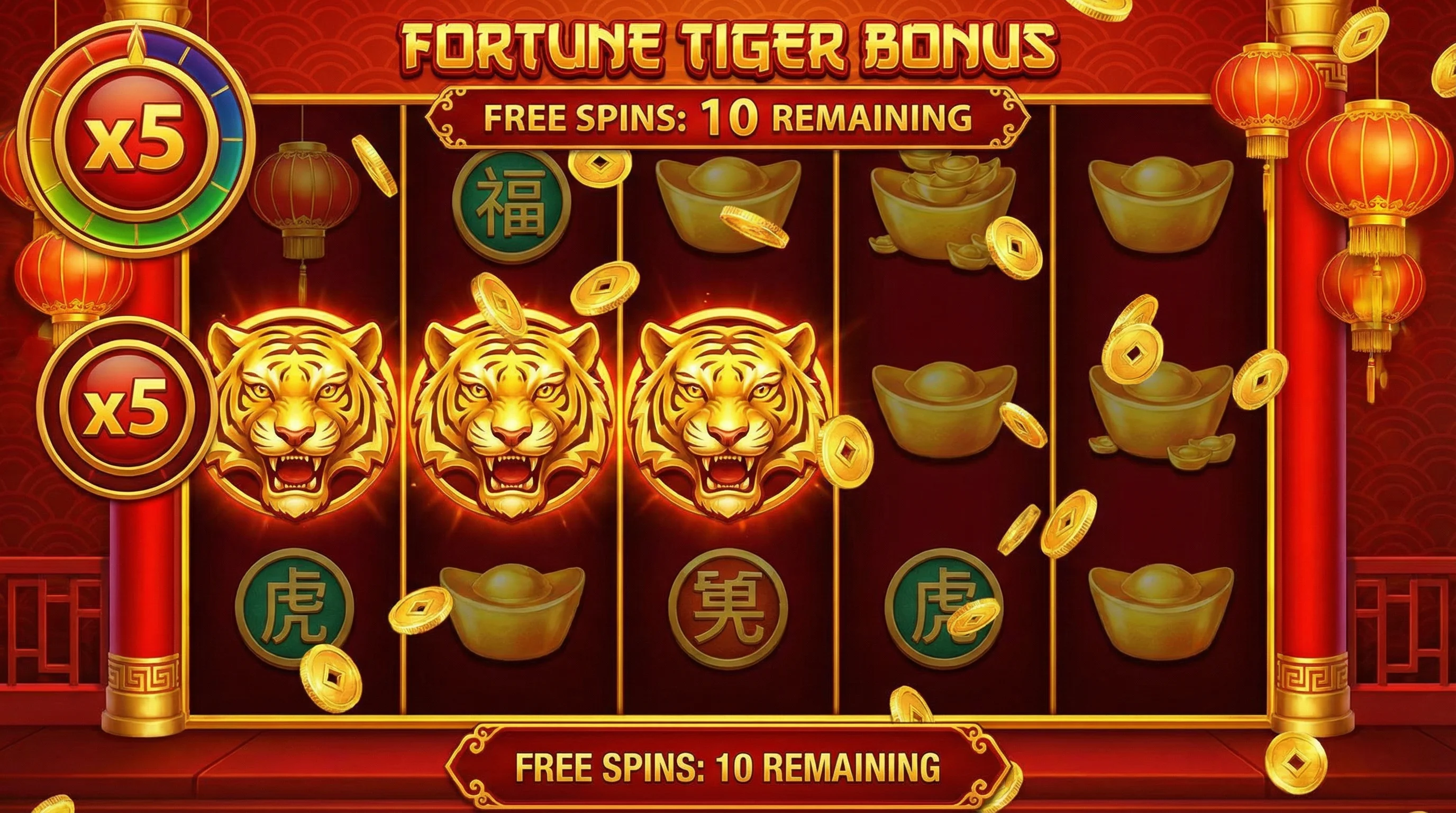 Fortune Tiger rodada de bônus com multiplicadores
